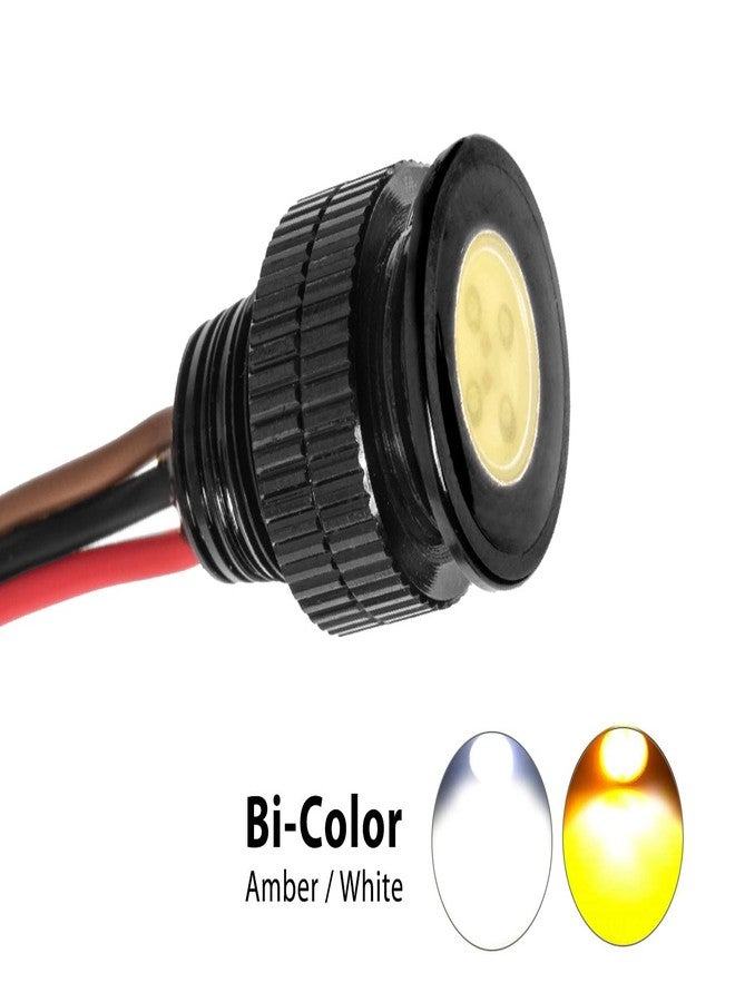 Oznium Bi-Color Amber/White LED Light Bolt - Flush Mount 12V Light for Bumper, Grille, Motorcycle w/Sleek Black Aluminum Housing & Screw Nut, Fits 11 mm Hole - Image 4