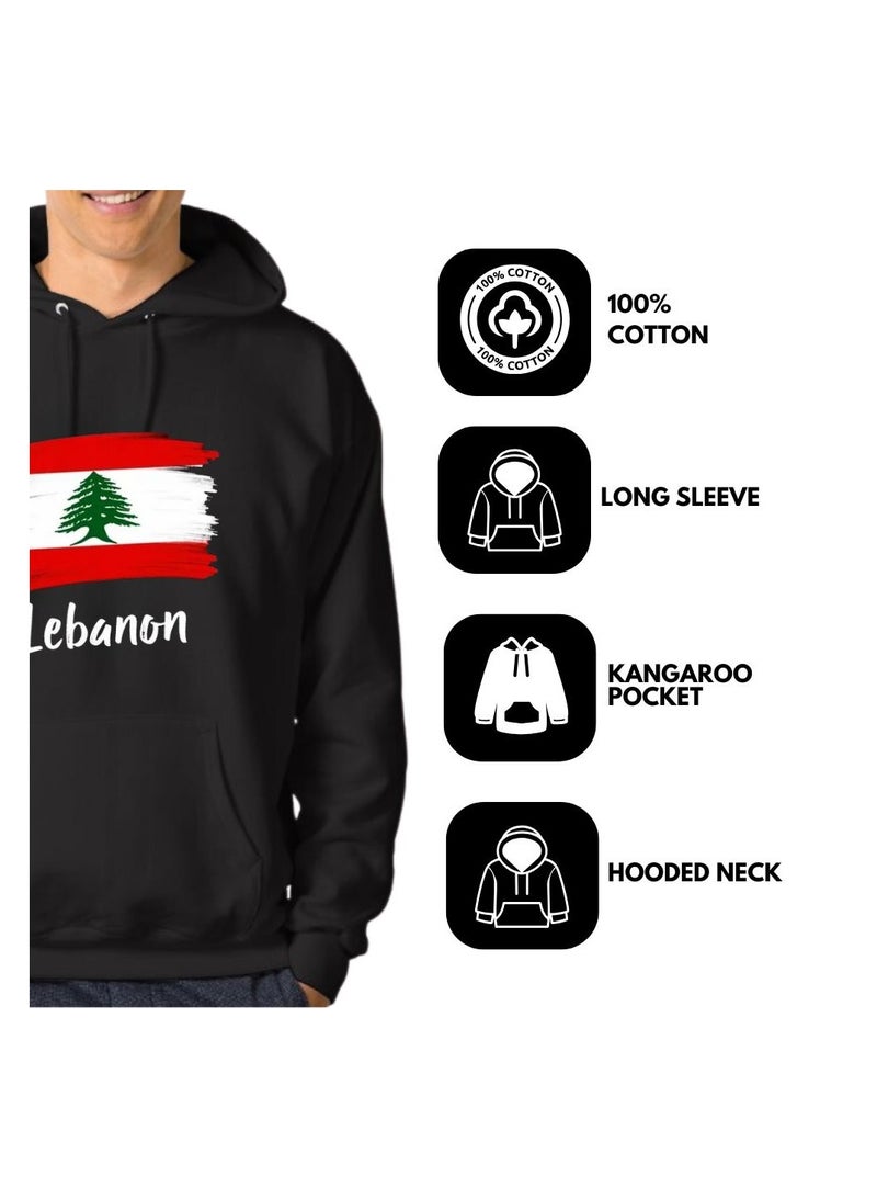 برينت شوب فور مي هودي لبنان للرجال - نسيج قطن 100%، كم طويل|ملابس كاجوال للسفر والرياضة والملابس اليومية|سترات بقلنسوة مطبوعة لبنان - Image 2