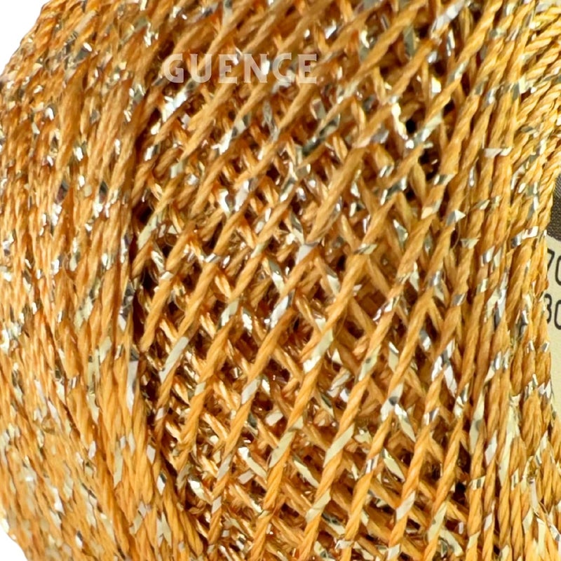 YarnArt Yarnart Camellia Metallic Shimmer Fine Yarn  70 Polyester 30 Metallic 192m 20g Crochet Thread Lace Embroidery Jewelry Making and Decorative Craft Yarn 125mm Hook Gold - Image 2