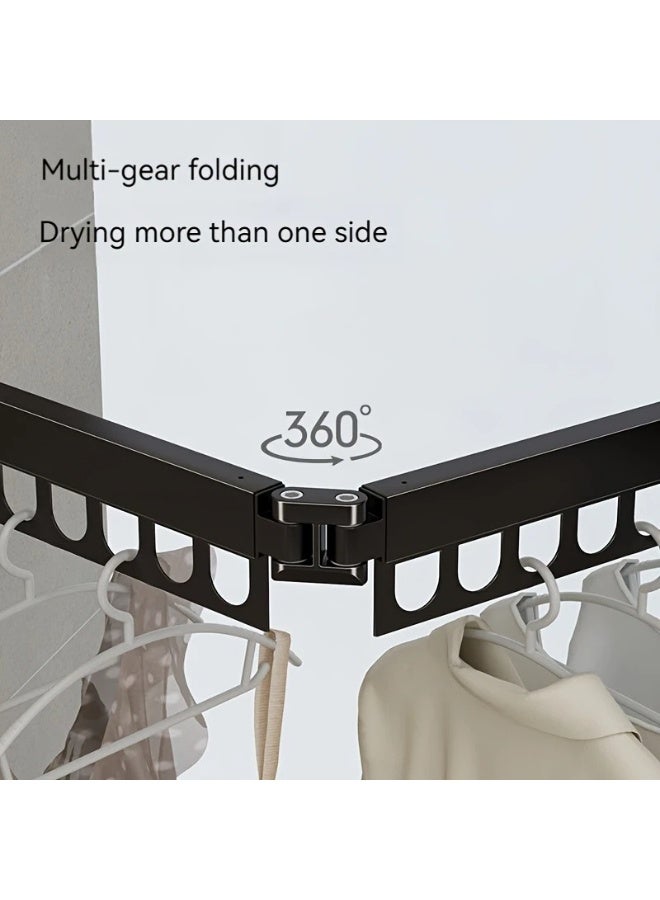Home Care Multifunctional Wall-Mounted Folding Drying Rack – Three-Fold, Multi-Hole Design | Indoor & Outdoor Invisible Clothes Hanger for Bathroom, Balcony, Household Use - Image 3