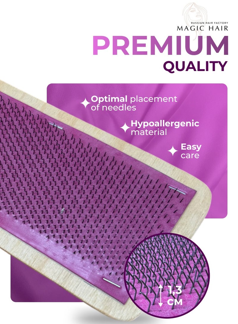 Magic Hair Hair Holder with Needles Dragging Mat Wig IVUDA Hair Extension Drawing Mat with Needles – Professional Hair Holder Card for Bulk Hair – 24x9 cm Hair Separation Tool for Keratin, Tape-In, Nano & Micro Ring Extensions – Salon Stylist Essential*Hair Extensions Styling Tools Dragging Splint Tool for Hair ExtensionsIVUDA Hair Extension Drawing Mat with Needles – Professional Hair Holder Card for Bulk Hair – 24x9 cm Hair Separation Tool for Keratin, Tape-In, Nano & Micro Ring Extensions – Salon Stylist Essential* - Image 2