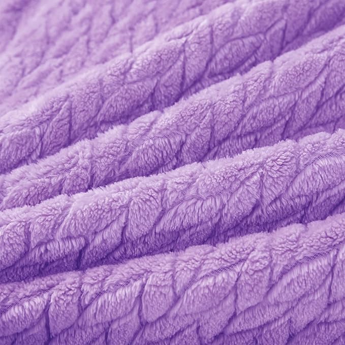 MORADO بطانية فردية فاخرة دافئة من الفلانيل 190 GSM - 60x90 بوصة، بنفسجي - Image 3