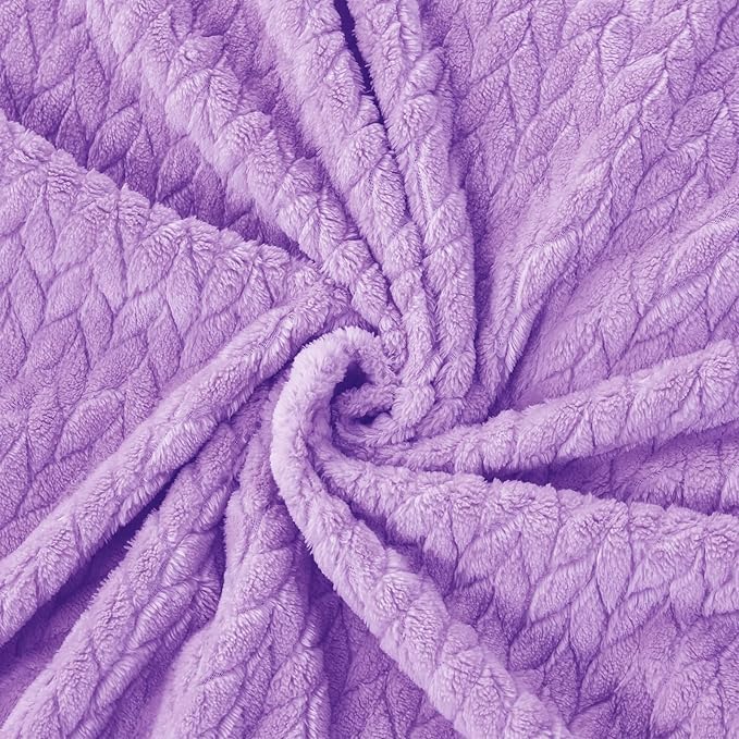 MORADO بطانية فردية فاخرة دافئة من الفلانيل 190 GSM - 60x90 بوصة، بنفسجي - Image 4