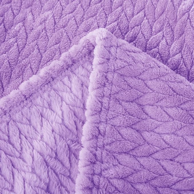 MORADO بطانية فردية فاخرة دافئة من الفلانيل 190 GSM - 60x90 بوصة، بنفسجي - Image 5