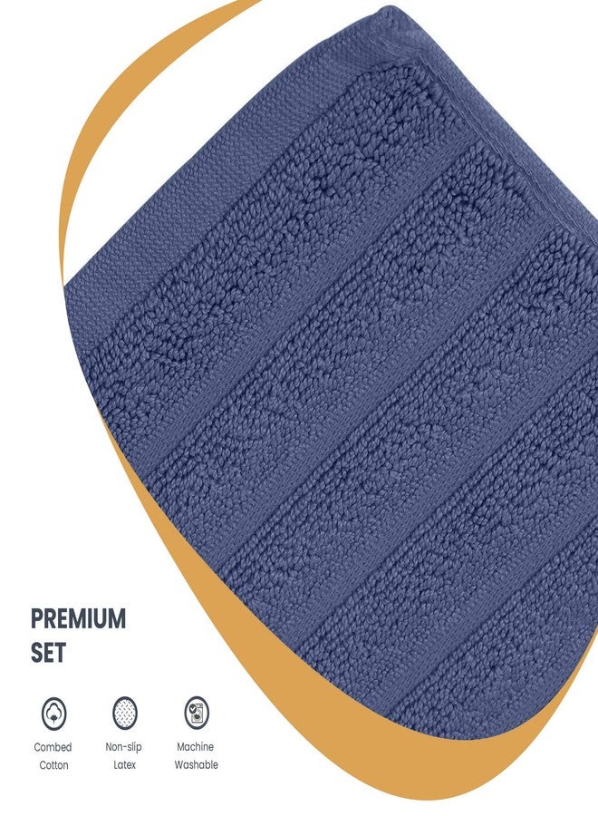 BLUENILEMILLS طقم سجاد حمام فاخر من القطن الممشط، مناسب للاستحمام والحمام، فاخر وناعم، مقاس 22 × 35 بوصة، قطعتان، لون خوخي سادة من بلو نايل ميلز - Image 5