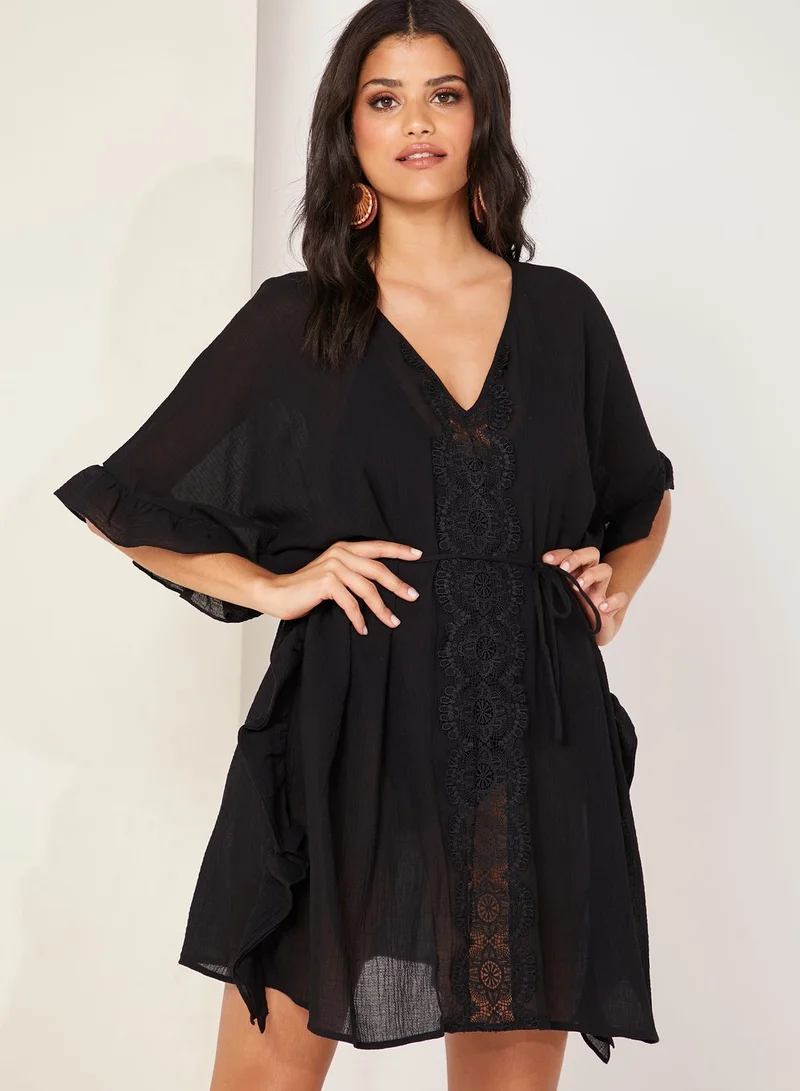 SEAFOLLY Lace Trim Beach Kaftan