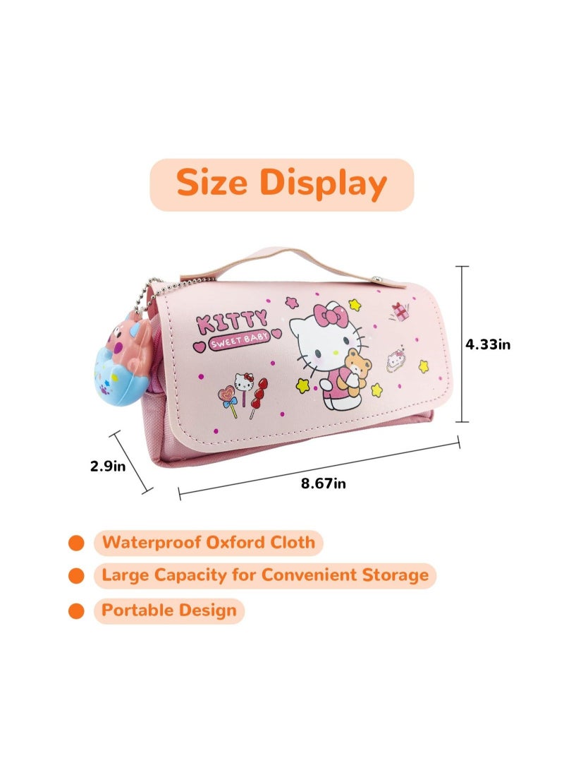 Captaintech Cute Pencil Pouch, Kawaii Big Pencil Case Cute School Supplies Is a Great Gift for Kids Offices and Schools Suitable for Girls Pencil Case - Image 5
