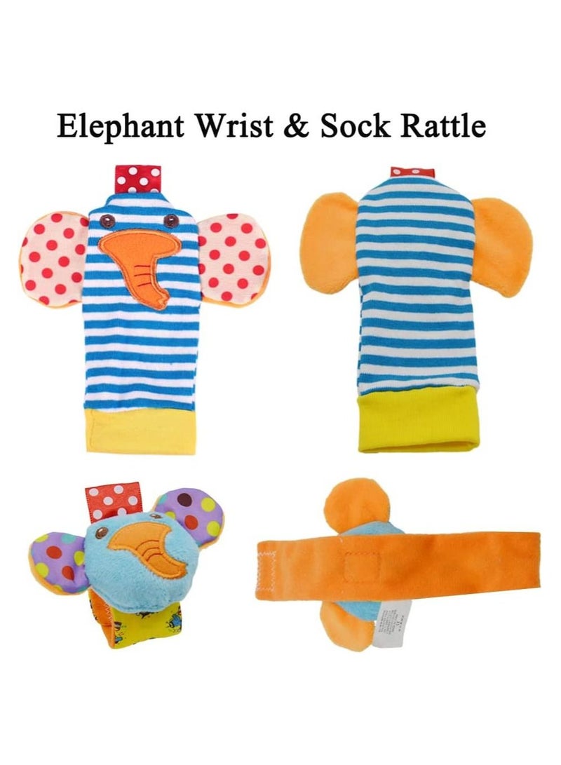 UNIVERSAL 4 Piece Baby Wrist Rattles Toys and Foot Sock Rattle Toy for  Infant Kids - Image 3