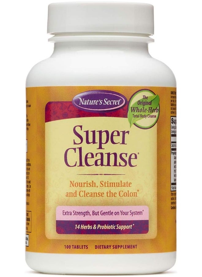 Nature's Secret Super Cleanse By | Herbal And Probiotic Support, 100 Tablets  - Image 1
