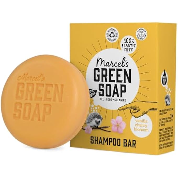 - SHAMPOO BAR VANILLA & CHERRYBLOSSOM - DAILY USE, PLASTIC AND SULFATE FREE - SAVES 3 BOTTLES OF REGULAR SHAMPOO - 100% ECO FRIENDLY - 100% VEGAN - 97% BIODEGRADABLE - 90 G - Image 2