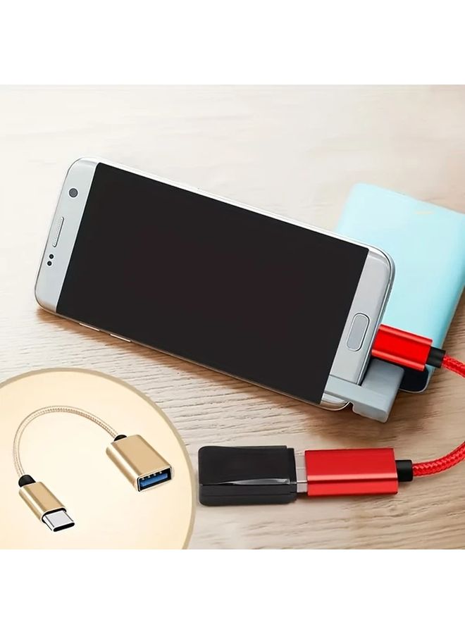 Red Braided USB C OTG Adapter 2 Pack For Phone Computer Travel Essential Durable - Image 5