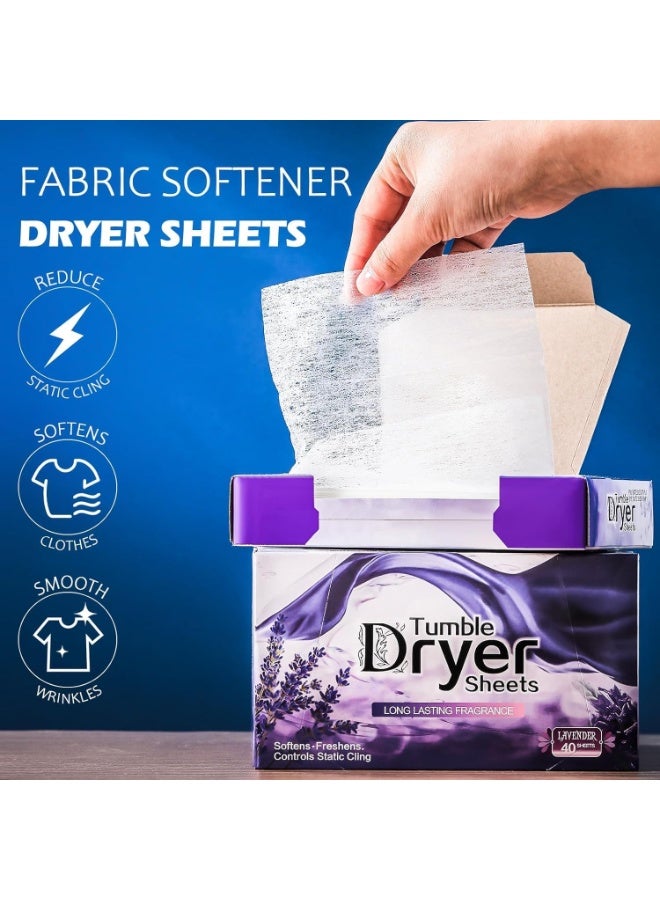 GNAFOTU Dryer Sheets - Clothing Softness Sheet, 1 Box/40 Count Natural Fabric Softener with Plant-Based Formula, Removes Static Cling, Gentle on Clothes - for Soothing(Lavender Incense) - Image 3
