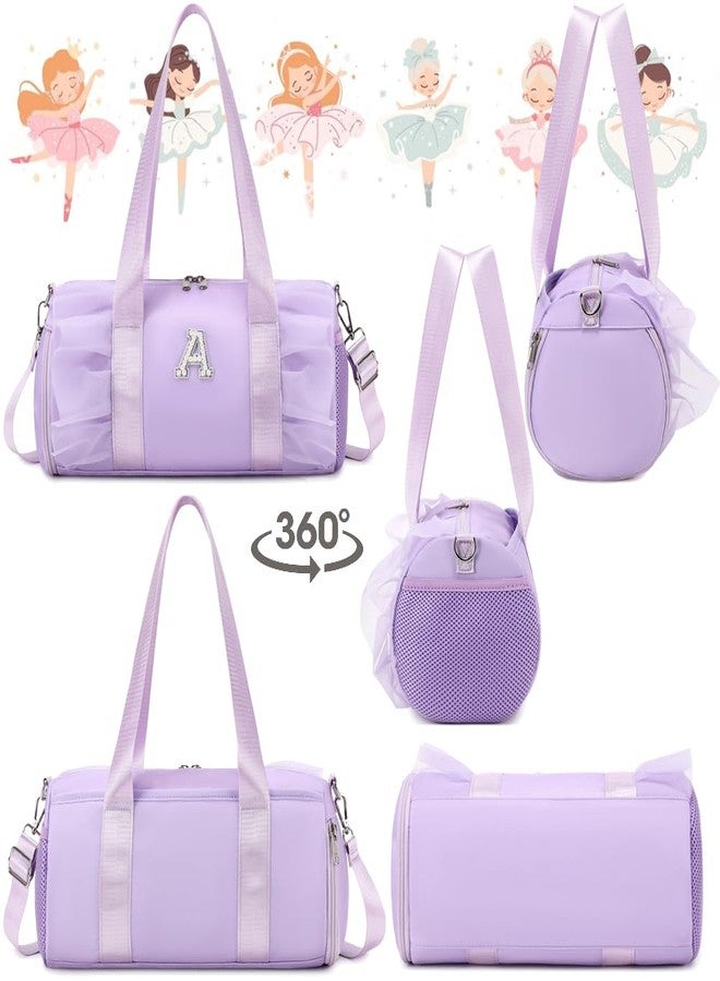 Meisohua Personalized Dance Ballet Bag for Girls 4-6 Small Sports Gym Bags for Little Girls Toddler Ballerina Travel Duffle with Shoes Compartment - Purple H - Image 4