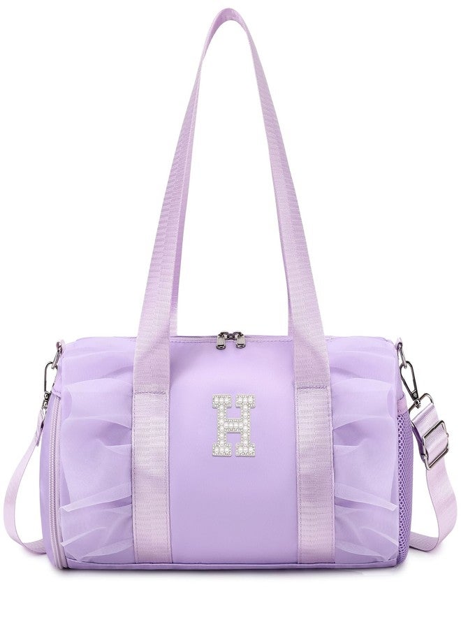 Meisohua Personalized Dance Ballet Bag for Girls 4-6 Small Sports Gym Bags for Little Girls Toddler Ballerina Travel Duffle with Shoes Compartment - Purple H - Image 1