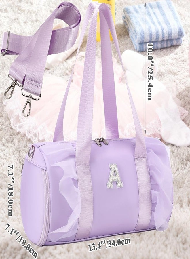 Meisohua Personalized Dance Ballet Bag for Girls 4-6 Small Sports Gym Bags for Little Girls Toddler Ballerina Travel Duffle with Shoes Compartment - Purple H - Image 3
