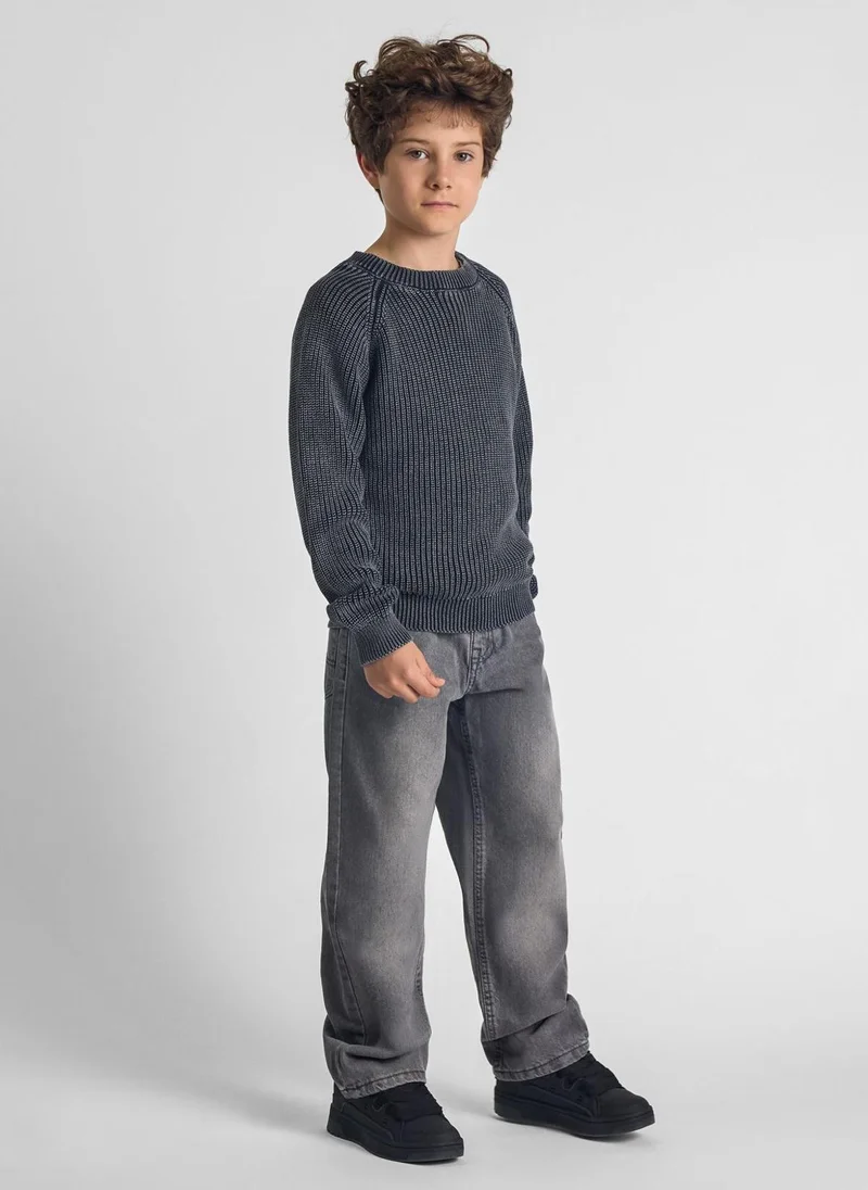 MINOTI Teen Boys Baggy Fit Denim Jeans with Back Waistband Patch