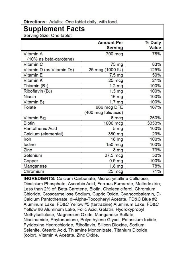 ONE A DAY One A Day Women's Multivitamin, Supplement with Vitamin A, Vitamin C, Vitamin D, Vitamin E and Zinc for Immune Health Support*, B12, Biotin, Calcium & more, 200 count - Image 2