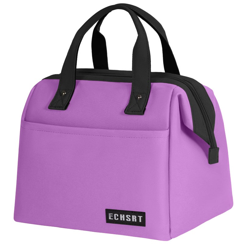 ECHSRT Large Insulated Lunch Bag for Women Men Leakproof Cooler Lunch Tote Bags for Work Travel Adult Thermal Lunchbox for Office 10L Purple