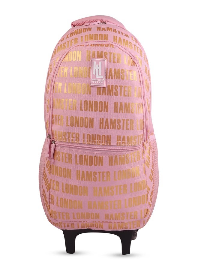 HAMSTER London Insider Trolley Bag 16 Inch School Bag with Wheels & Pull Handle for Kids Large Capacity Backpack Trolley Combo Lightweight Durable (Pink) - Image 2