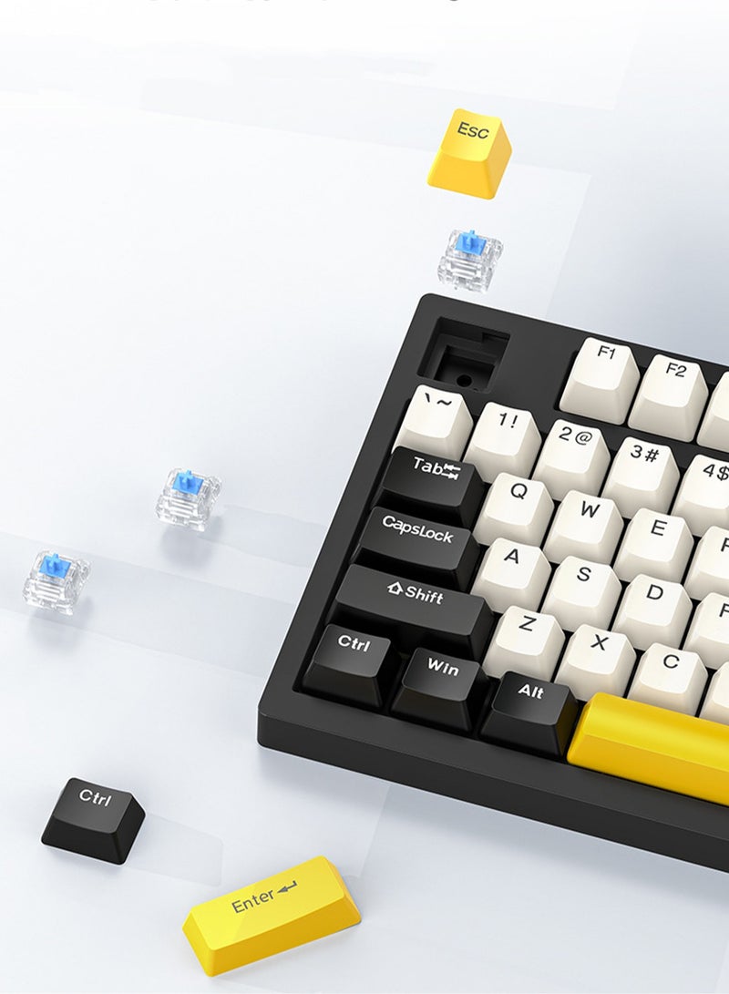 Wired Mechanical Keyboard, RGB Backlit Simplicity 98 Keys Keyboard Suitable For Gaming Work (Black) - Image 2