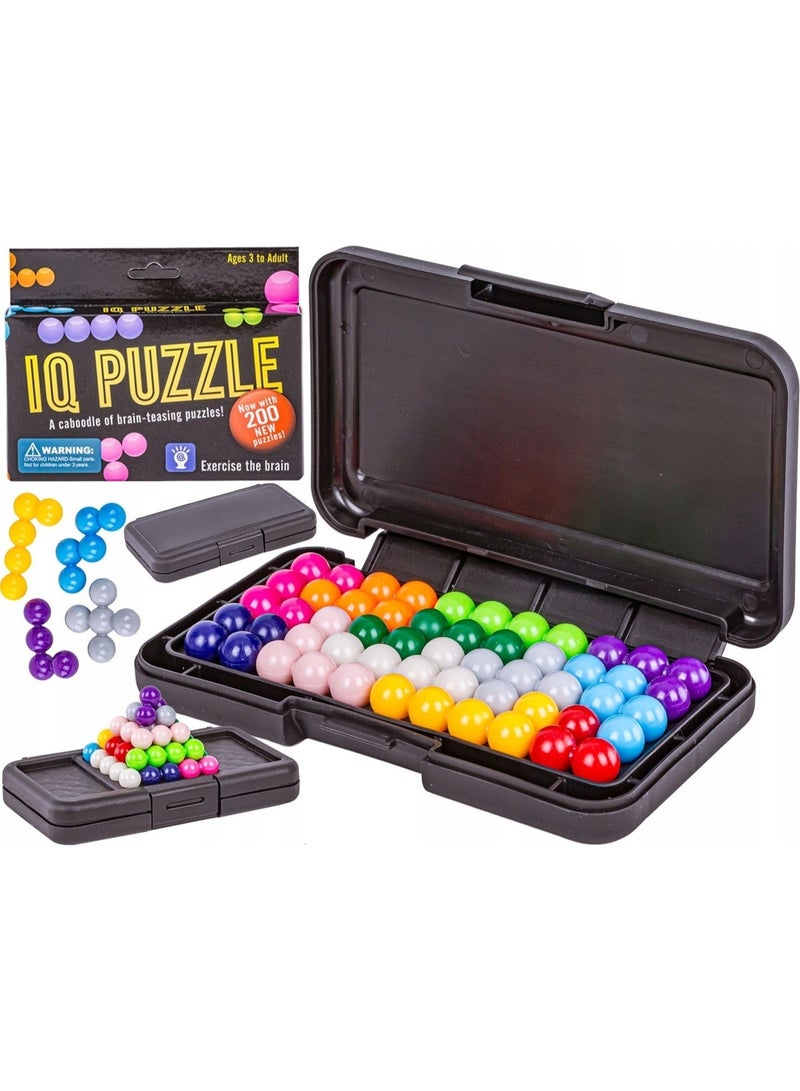 IQ Puzzle Brain Teaser Game for Kids Portable 3D Logic Puzzle 200 Challenges Educational Travel Game for Brain Development, Problem-Solving for Kids Adults (IQ Puzzle Blocks) - Image 3