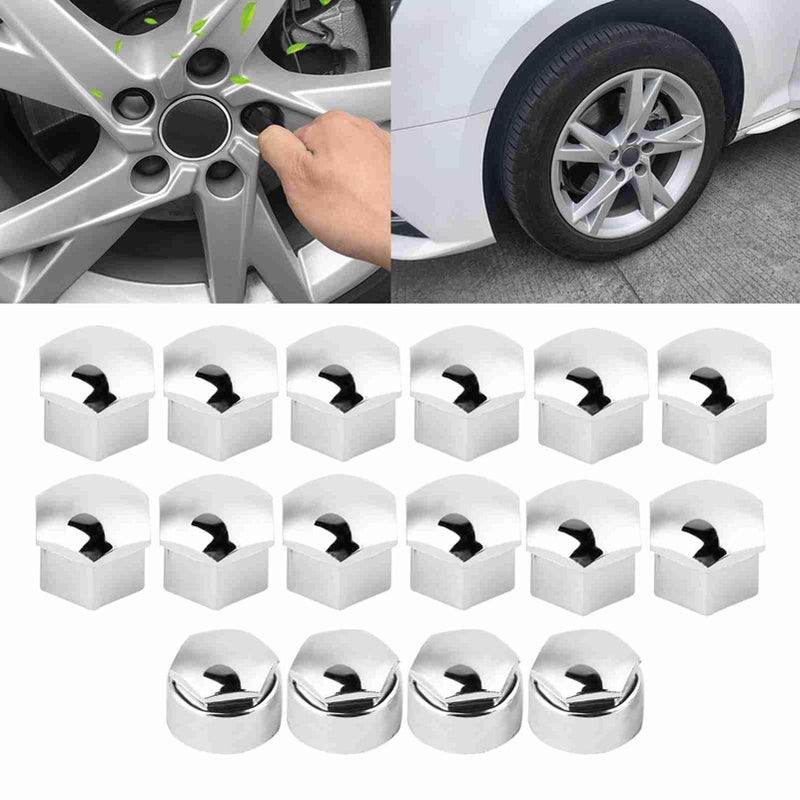 FILFEEL 20 Pack 17mm Gray Auto Wheel Nut Covers Theft Proof for Car Silver - Image 5