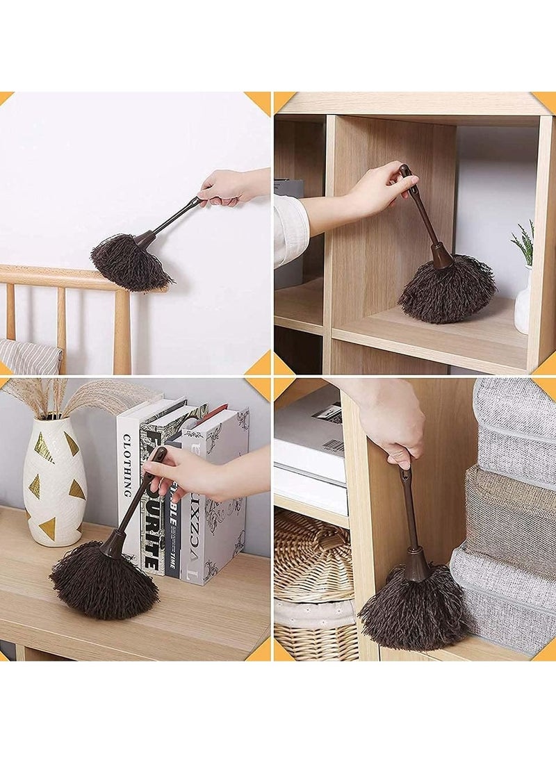 Loquat 2pcs Feather Duster Keyboard Brush Long Handle Car Duster for Blinds Kitchen Keyboard Office - Image 5