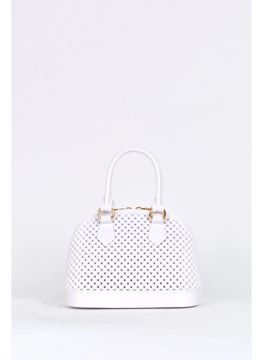 Elatae Women's Shoulder Strap Silicone Crossbody Bag White 26565