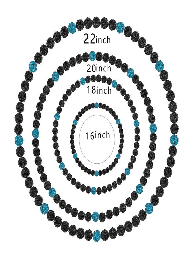 OATHYAN Baseball Ice Necklace Bling Rhinestone Beads Necklace Inspired Stretch Chain Necklace-16in/18in/20in/22in - Image 3