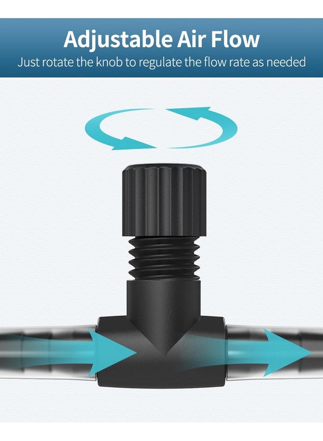 باوفلي صمامات التحكم في هواء حوض السمك من Pawfly لأنابيب الهواء بقطر داخلي 3/16 بوصة، وحدات تحكم في تدفق الهواء البلاستيكية أحادية الاتجاه، منظمات، موصلات خراطيم سوداء قابلة للتعديل، ملحقات مضخة هواء لأحواض الأسماك، عبوة من 10 قطع - Image 2