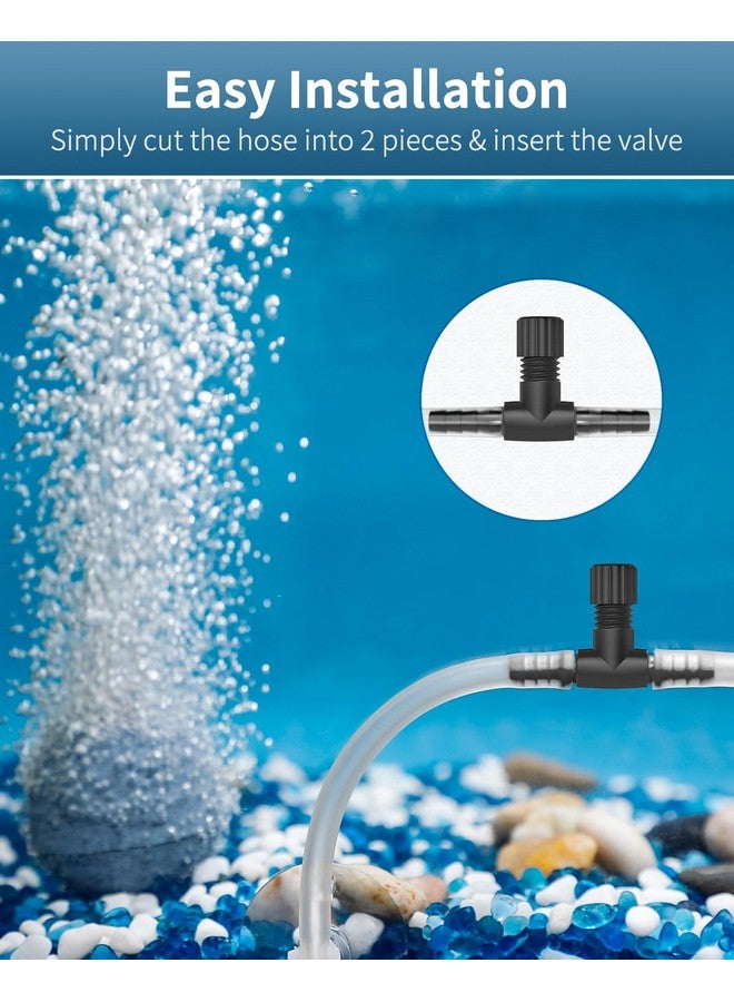 باوفلي صمامات التحكم في هواء حوض السمك من Pawfly لأنابيب الهواء بقطر داخلي 3/16 بوصة، وحدات تحكم في تدفق الهواء البلاستيكية أحادية الاتجاه، منظمات، موصلات خراطيم سوداء قابلة للتعديل، ملحقات مضخة هواء لأحواض الأسماك، عبوة من 10 قطع - Image 4