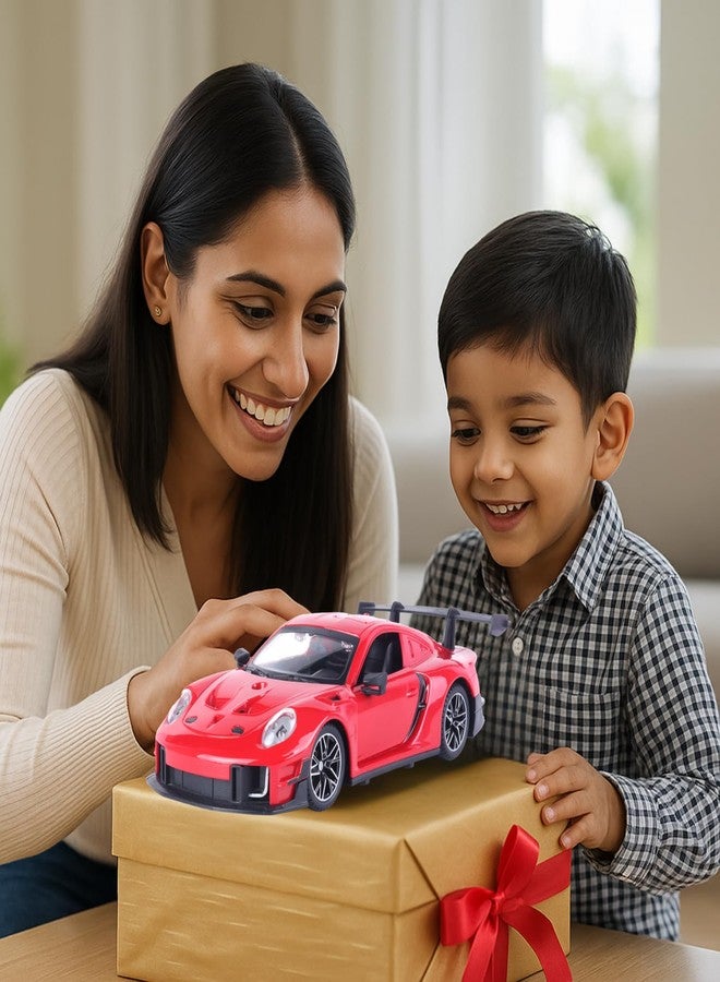Popsugar Door Opening Remote Control Car|Rechargeable 1200mAh Lithium Battery|C-Type Charging|75-Min Runtime|2.4G Long Range Remote (100+ ft)|HighSpeed RC Car|Gift for Kids|Made in India (Red) - Image 3
