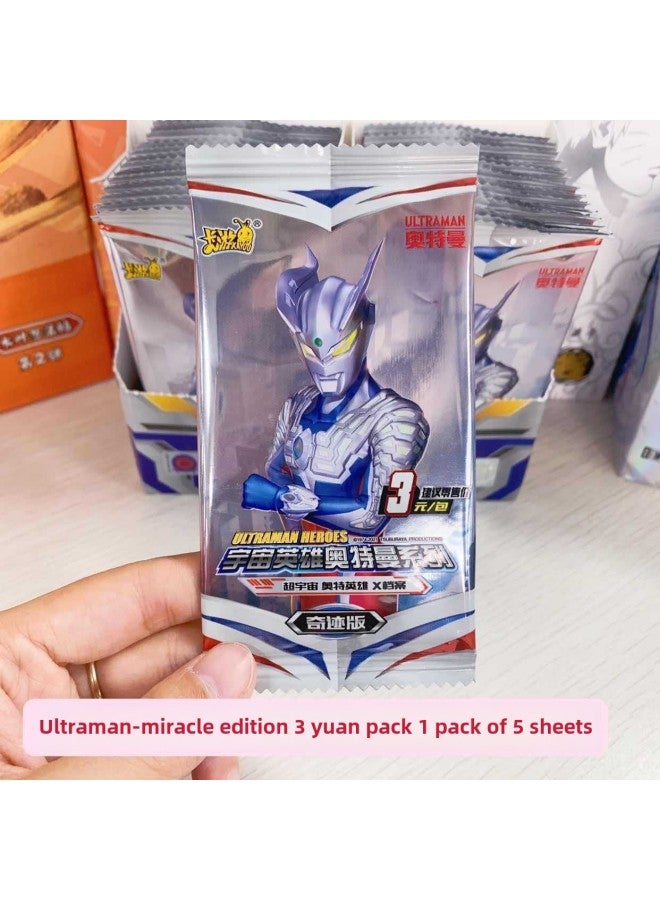 Card Game Ultraman Classic Version 30 Play One Yuan Two Yuan Five Yuan Package Full Star Blind Box Cp Card Luxury-Color: 3 Yuan Package Miracle Version 1 Pack - Image 1