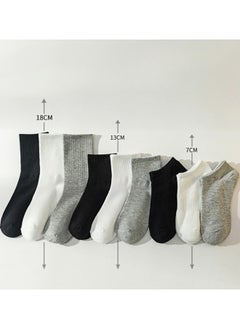GGEROU 6-Pack Women's Calf Socks,Men's Crew Socks,Ladies Soft Cotton High Calf Boot Stockings,Casual Athletic Gym Light Weight Thin Cotton Sock,Spring and Summer Thin Mid-length Stockings(Middle Barrel)  - Image 2