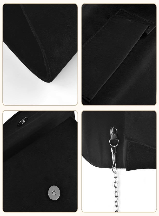 PACETAP Clutch Purses for Women, Elegant Suede Black Evening Bag for Women Formal, Evening Clutch Purses Handbags Casual Crossbody Bag for Wedding Party Cocktail Prom Dinner - Image 5