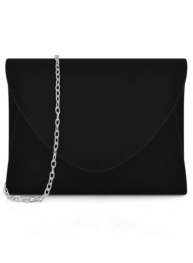 PACETAP Clutch Purses for Women, Elegant Suede Black Evening Bag for Women Formal, Evening Clutch Purses Handbags Casual Crossbody Bag for Wedding Party Cocktail Prom Dinner - Image 1