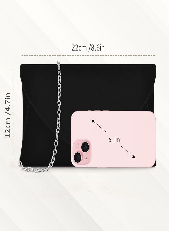 PACETAP Clutch Purses for Women, Elegant Suede Black Evening Bag for Women Formal, Evening Clutch Purses Handbags Casual Crossbody Bag for Wedding Party Cocktail Prom Dinner - Image 2