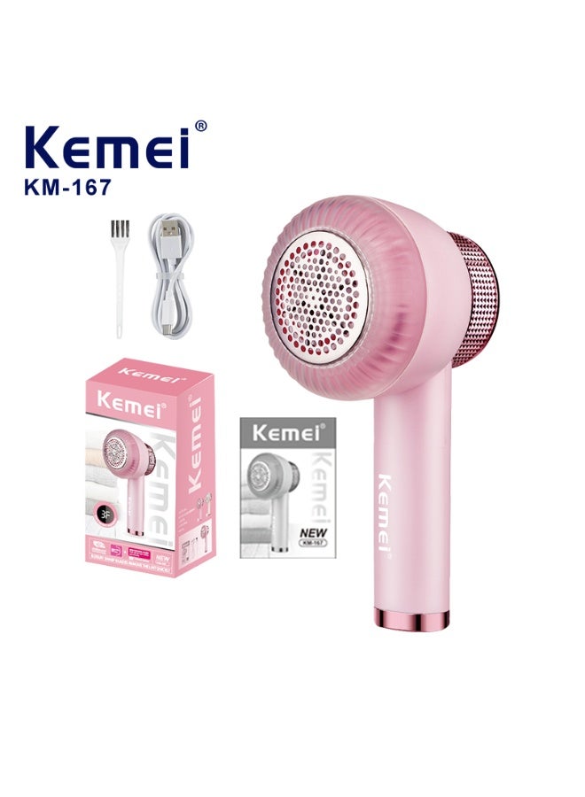 Kemei KM-166 Lint Remover | Rechargeable Fabric Shaver | Clothes Fuzz Remover | Portable Sweater Defuzzer | 1200mAh Battery - Image 5