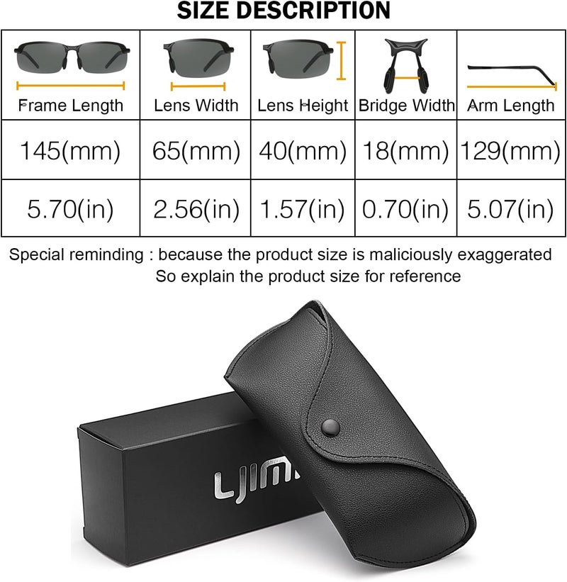 YIMI Polarized Photochromic Driving z87 Sunglasses For Men Women Day and Night safety glasses - Image 5