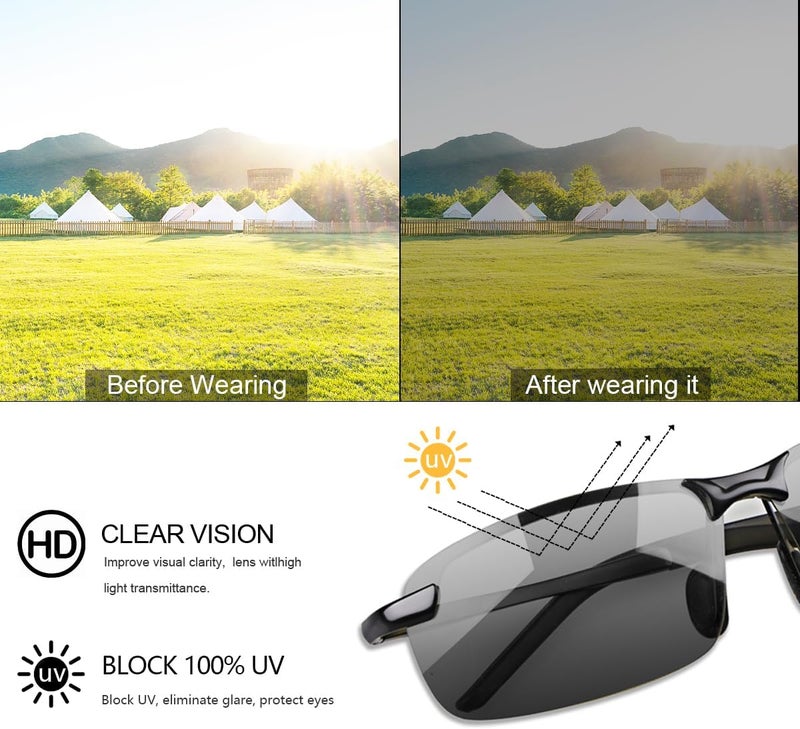 YIMI Polarized Photochromic Driving z87 Sunglasses For Men Women Day and Night safety glasses - Image 3