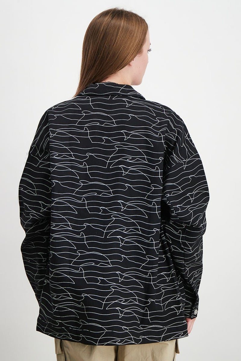 adidas Originals Women Stripe Denim Jacket, Black and White  - Image 3