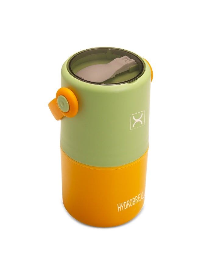 HYDROBREW صندوق غداء هيدروبرو مزدوج الطبقات من الفولاذ المقاوم للصدأ مع ملعقة وشوكة قابلة للطي - حكيم وعنبر - Image 3