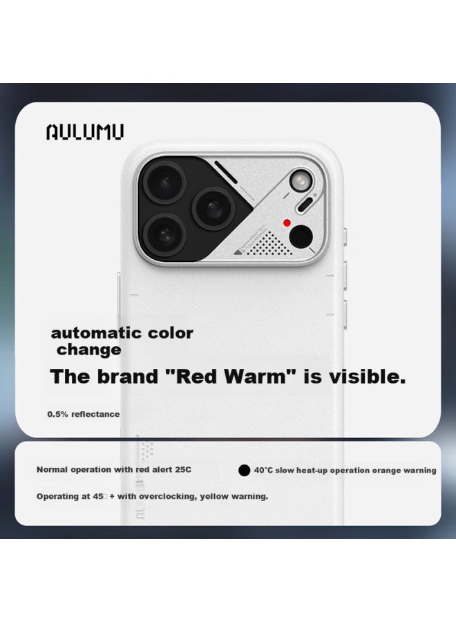 Aulumu Compatible With Apple Iphone 17 Pro Max, Simple Leather Magnetic Full-coverage Phone Case, Magsafe Heat Dissipation Protective Case, Black - Image 5
