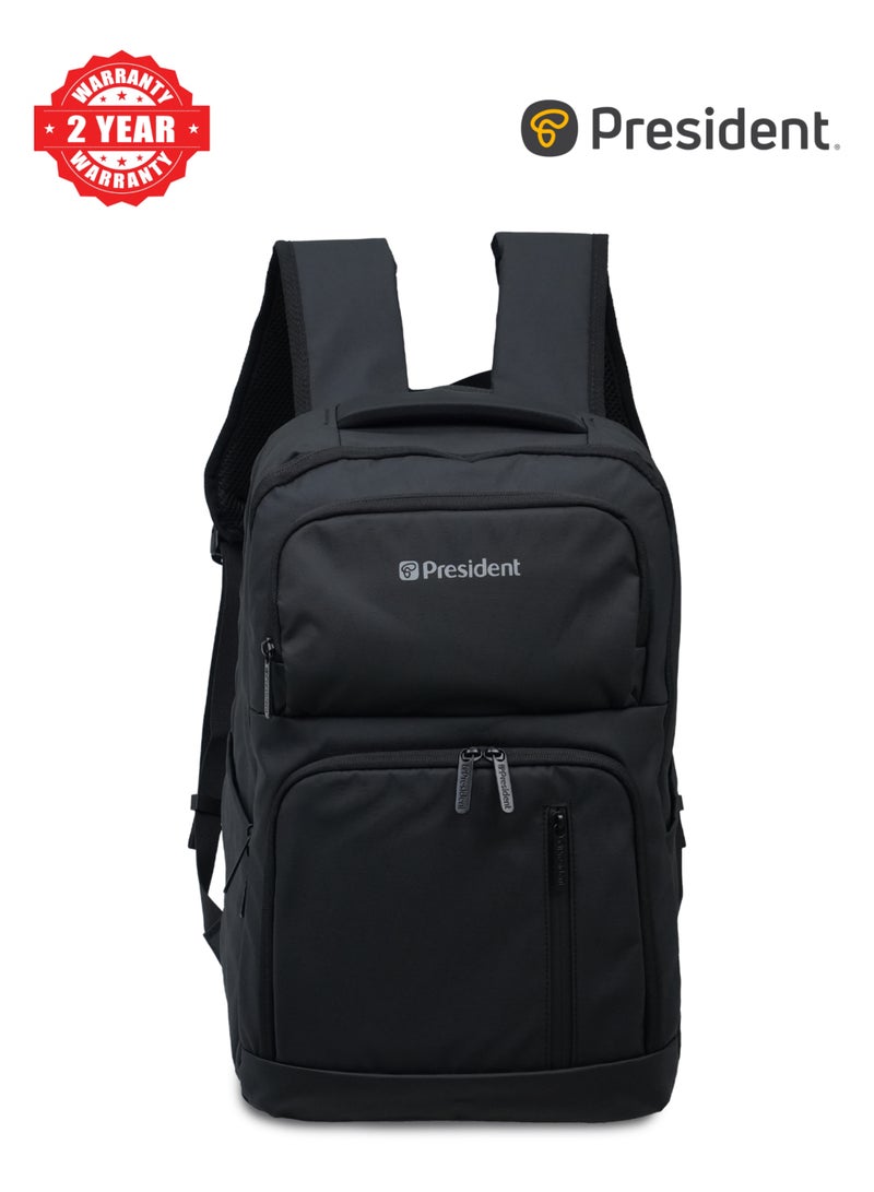 PRESIDENT Backpack Business Travel Durable Backpack with Waterproof Fashionable Multifunctional College School Backpack for Men Women Camping Hiking Outdoor Sports ( Black ) BPP7822 - Image 1