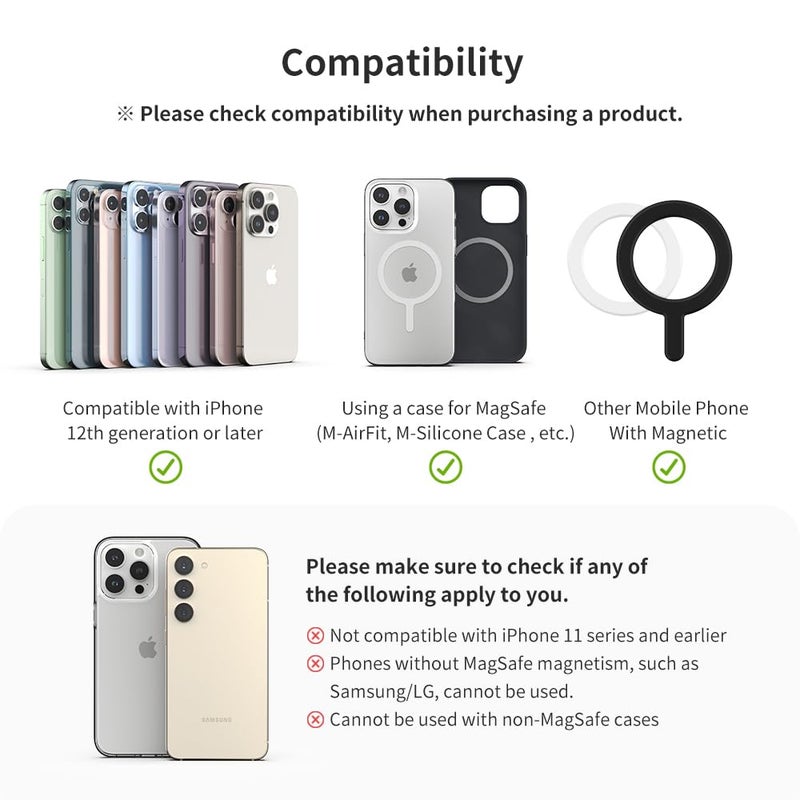 Sinjimoru Magnetic Card Wallet, Premium Vegan Leather Phone Wallet for MagSafe 3-Card Holder Compatible with iPhone 17 Pro Max Air 16 15 14 13 Series. M-Viica Basic White - Image 5