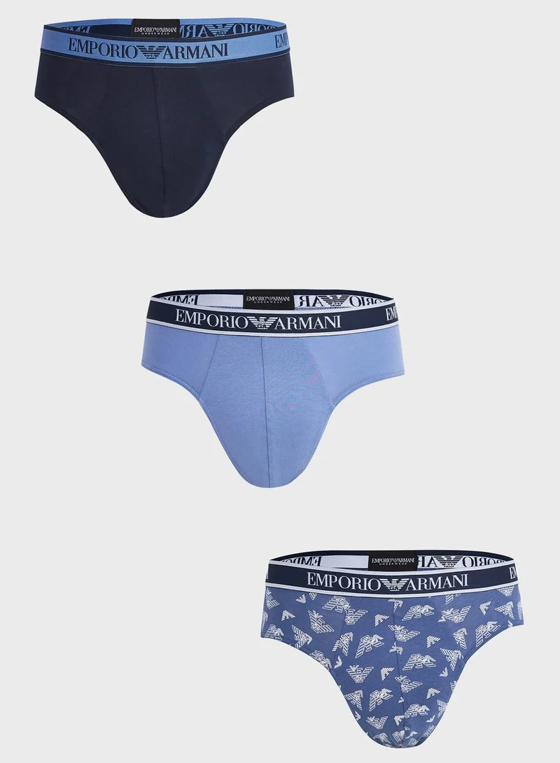 EMPORIO ARMANI 3 Pack Logo Band Assorted Briefs