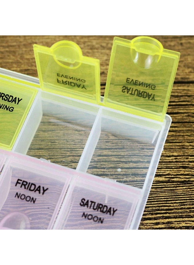 Weekly 4 Grid Organizer Storage Box 25x15 cm Portable Compartment Case Multi Slot Daily Storage Solution Travel Friendly Lightweight Home Desk Organization Container Practical Use Box - Image 3