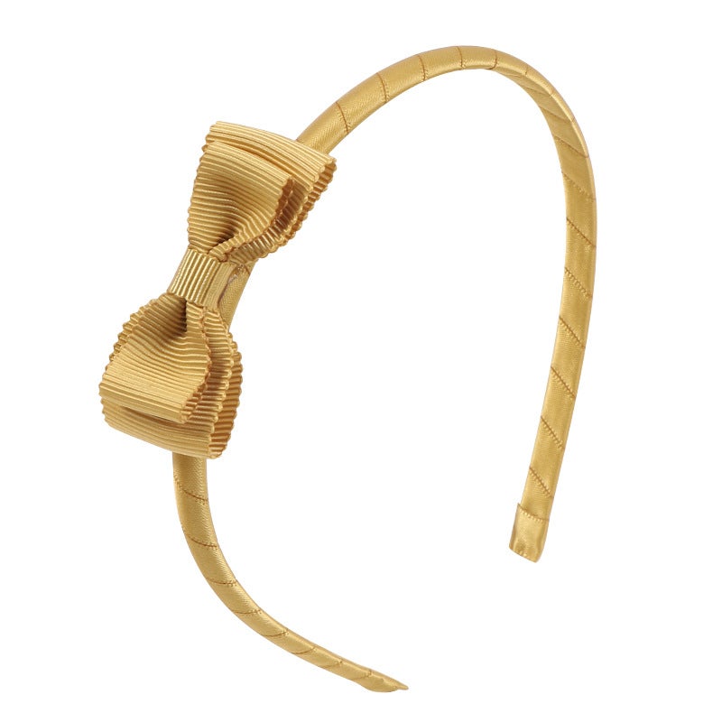 Generic 80907 Cute Bow Headband Spring and Summer New Thread Cloth Headband Full Bag Cloth Childrens Fabric Headband MH366 wheat field light gold