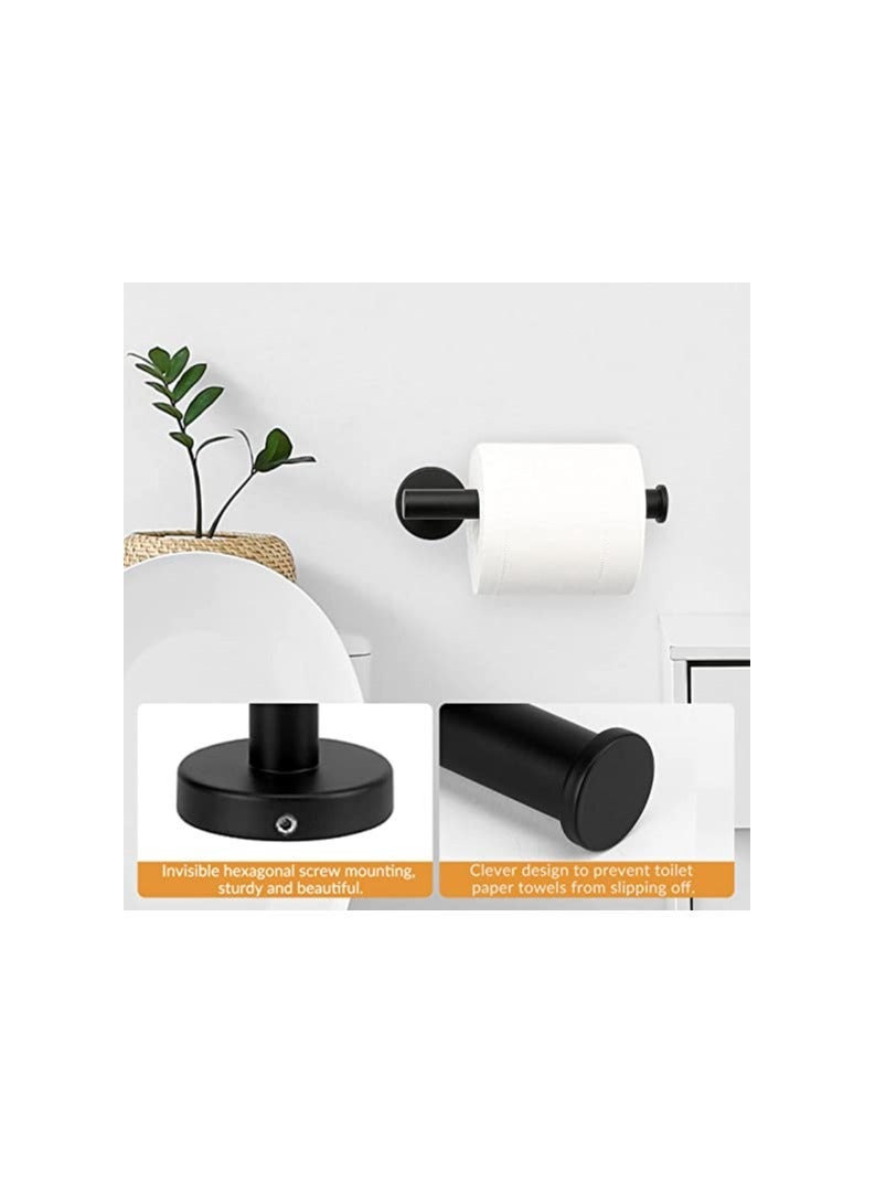 Y&D Toilet Paper Holder, Bathroom Wall Mounted Durable SUS304 Stainless Steel Towel Bar Matte Black, Contemporary Style, Holder - Image 4