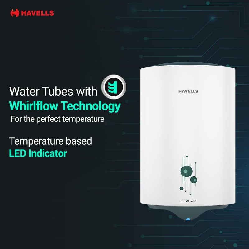 Havells Havells Monza 10 Litre Storage Water Heater Geyser Faster heating Glass Coated Anti Rust Tank Heavy Duty Heating Element Warranty 5 Year on Tank High Rise Compatible  - Image 5